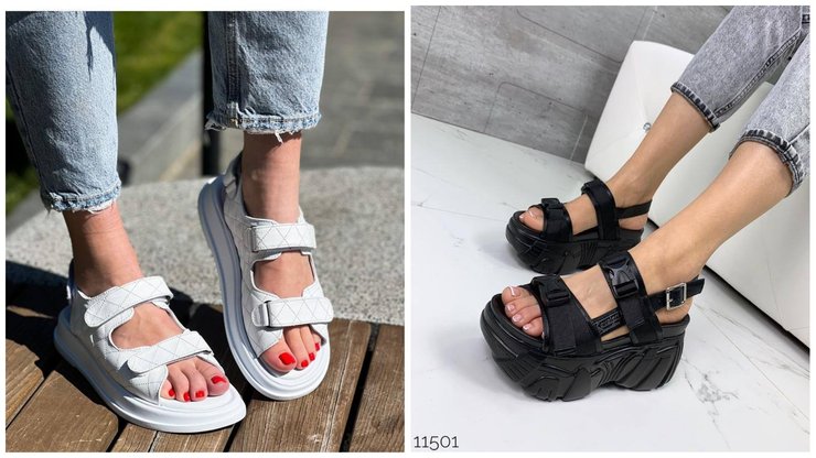 Грубые сандалии "аля" спортивного стиля на массивной подошве — антитренд лета 2024