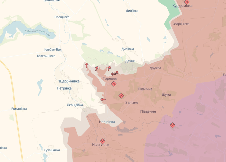 Торецк, ситуация в Торецке, карта, карта, карта, DeepState,