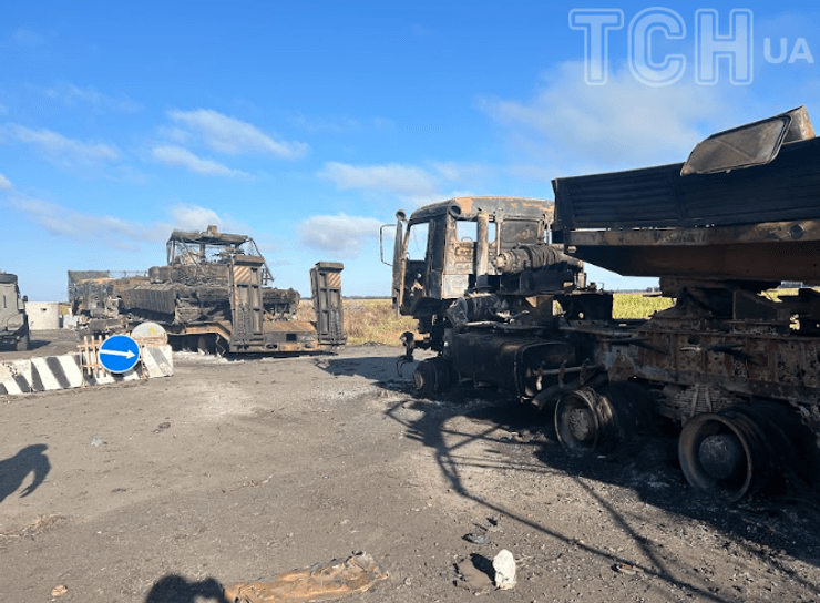 Сожжена военная колонна РФ