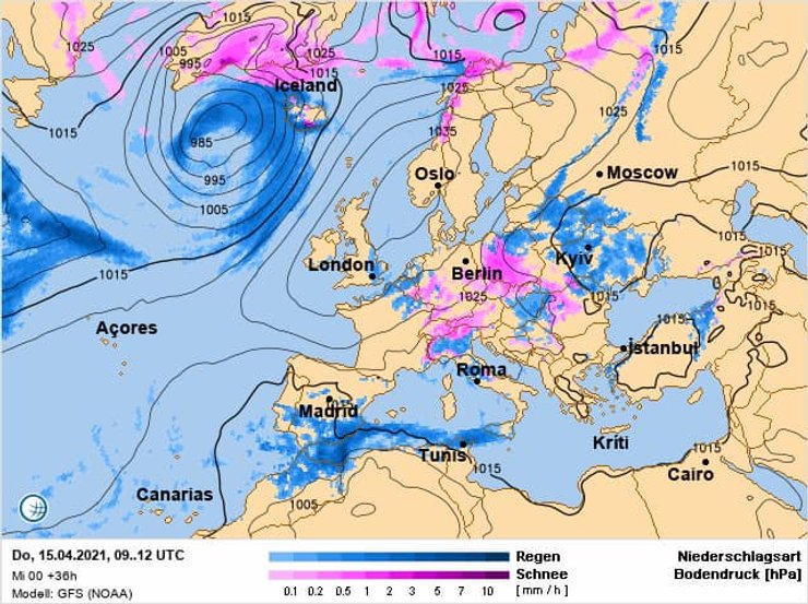 прогноз погоды на 15 апреля