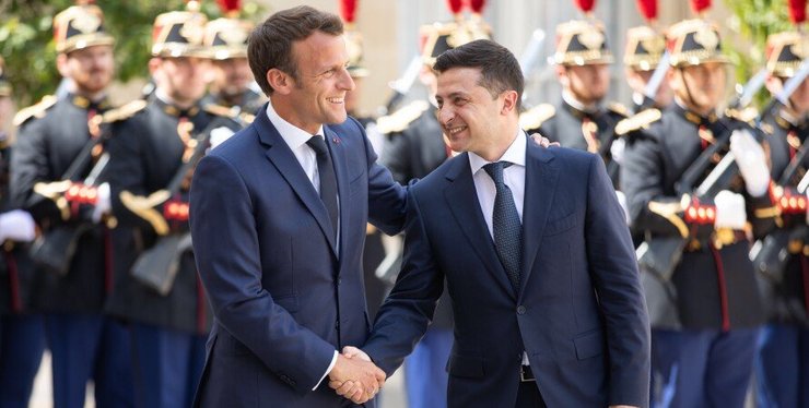 Эммануэль Макрон, Владимир Зеленский, президент Франции, президент Украины
