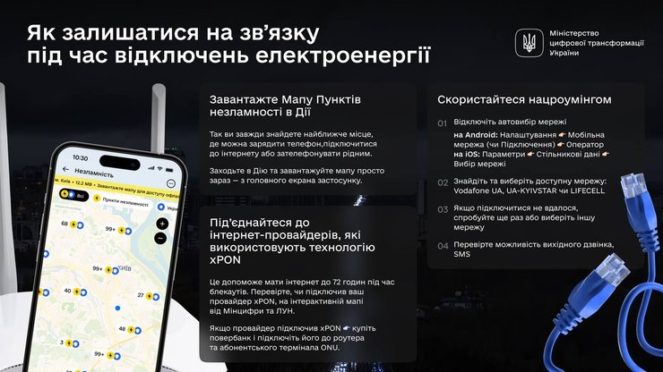 Связь и интернет без света