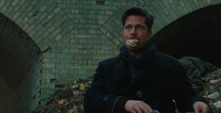 Безславні виродки, Бред Пітт їсть