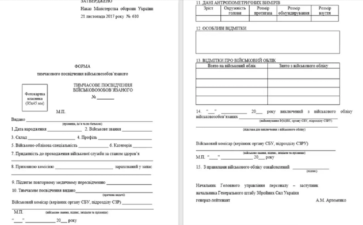 тимчасове посвідчення військовозобов’язаного, військовозобов’язаний, мобілізація в Україні, військово-обліковий документ