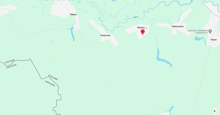 Крупець на карті