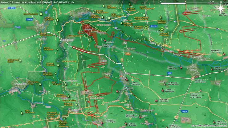 Карта боїв в районі Зеленого Гаю