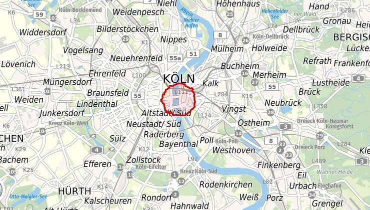 кельн карта, эвакуация