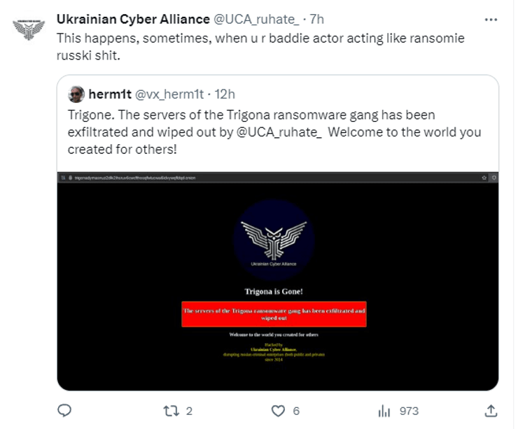 Вимагач Trigona, Український кібер-альянс