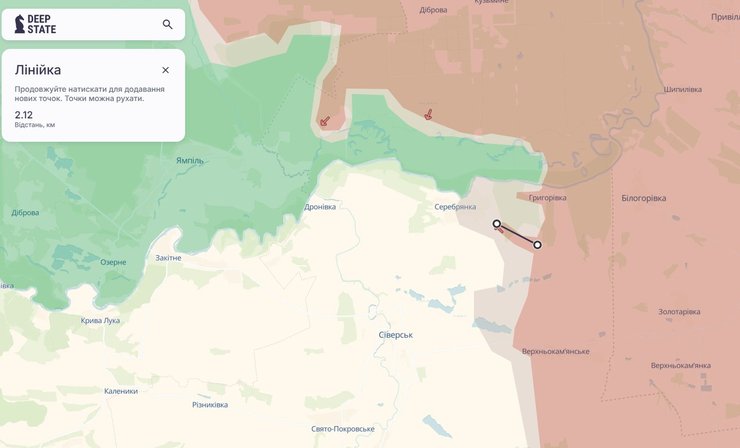 ЗС РФ пройшли 2 км біля села Серебрянка на Лиманському напрямку, 22 серпня