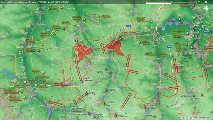 Карта боїв в районі Новооленівки