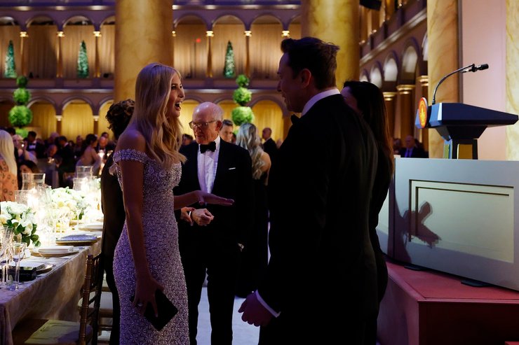 Иванка Трамп, инаугурация трампа, Илон Маск, Oscar de la Renta