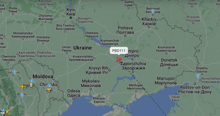 "Проліт" літака між Кривим Рогом і Дніпром