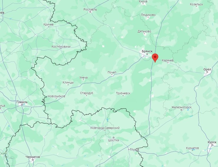 Хацунь, Брянська область, РФ, карта