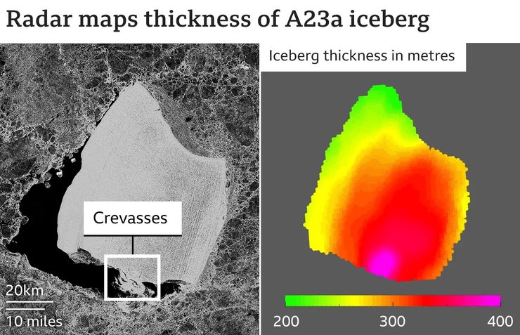 айсберг а23а супутник знімок знімок