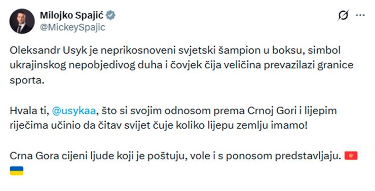 Итоги встречи Александра Усика и премьер-министра Черногории Милойко Спаича