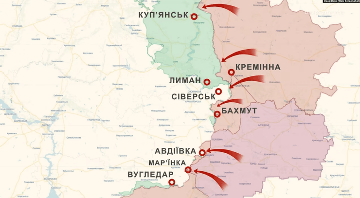 наступление вс рф, карта, карта боев, Донбасс, восточный фронт, Авдеевка