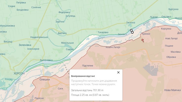 Плацдарм ВСУ на левом берегу Днепра