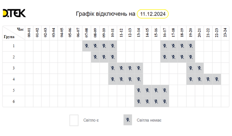 график отключений электроэнергии, Киев, 11 ноября, ДТЭК, отключение света, веерные отключения, Киев, 11 ноября, ДТЭК, веерные отключения