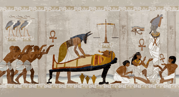 процесс мумификации, папирус, фото