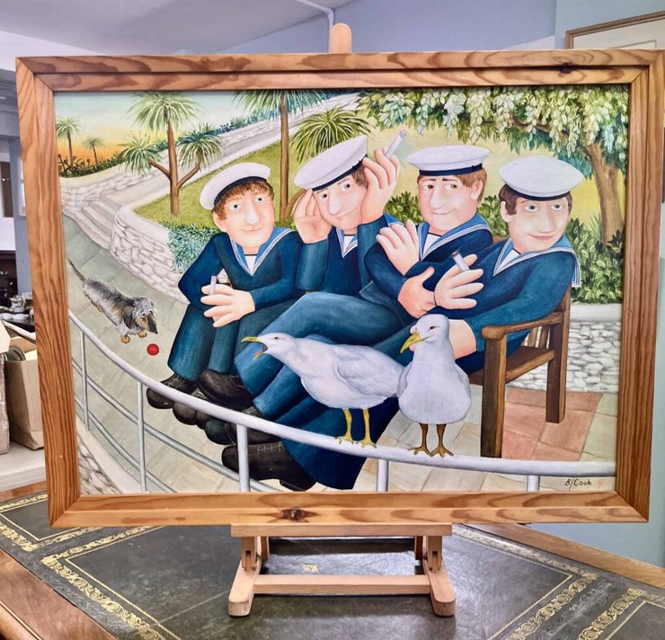 Картина Беріл Кук "Моряки та чайки"