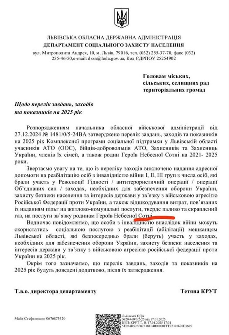 Решение Львовской администрации