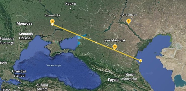 Гіпотетична траєкторія ракети "Кинджал"