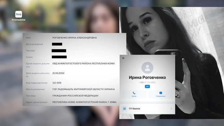Російський паспорт Ірини Роговченко