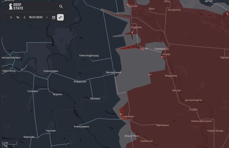 шевченко оккупация карта
