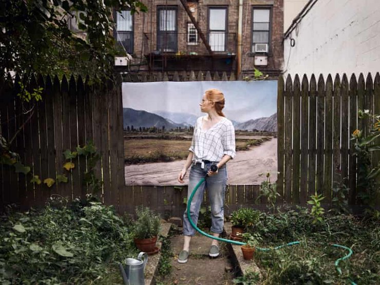 фото, коллаж, горы, сад