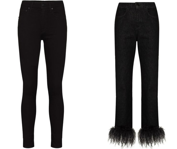 модные джинсы, черные джинсы, тренд сезона, тренд сезона осень 2021