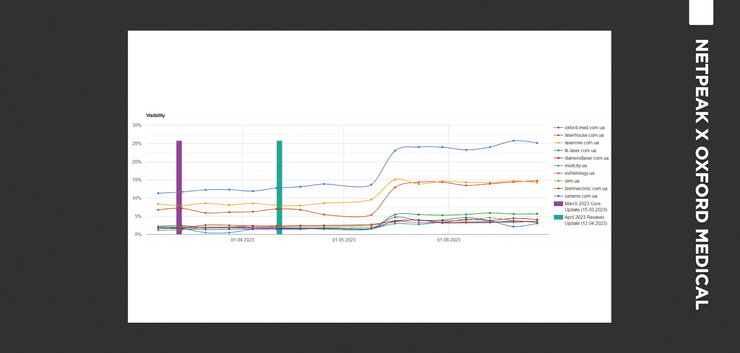 Нетпик и Оксфорд медикал, кейс нетпика, видимость сайта