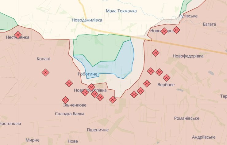Карта боевых действий, Запорожский оттенок