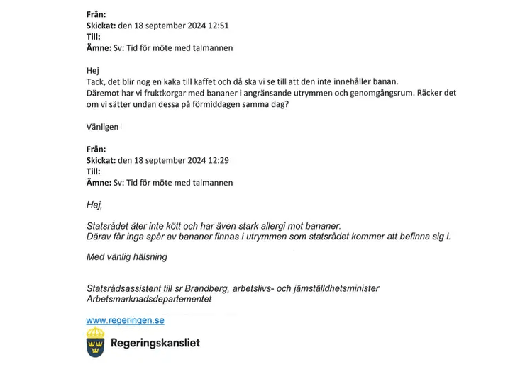 Электронные письма о фобии бананов у Паулины Брандберг