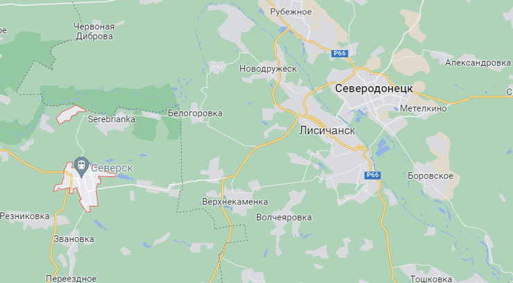 карта северск, северск, донецкая область