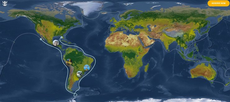 круиз, круизный лайнер, маршрут