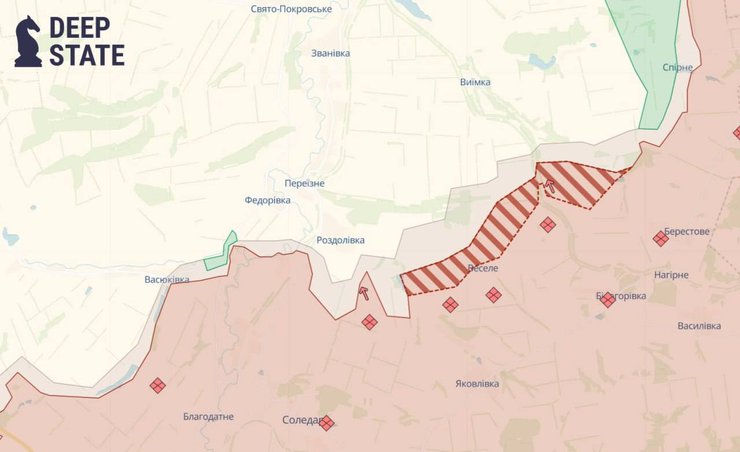 Ситуація в районі Веселого на Донбасі, карта