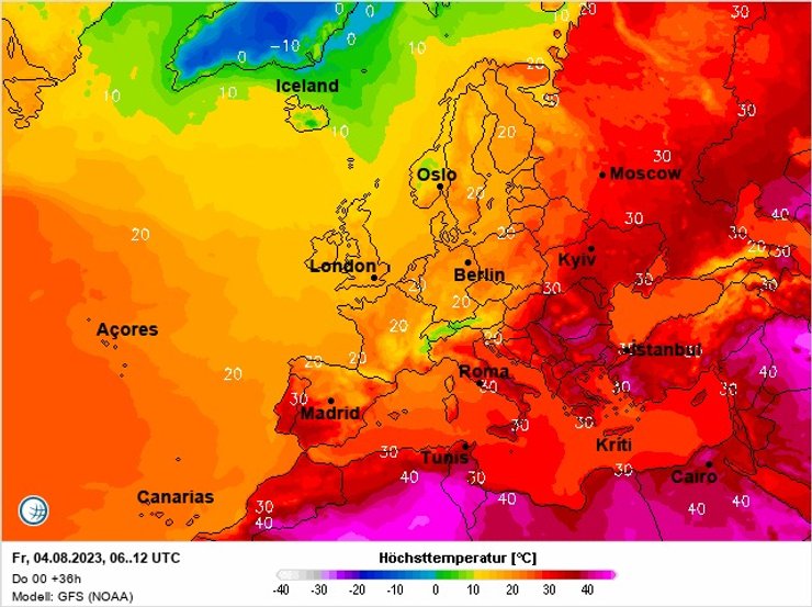 Карта температур