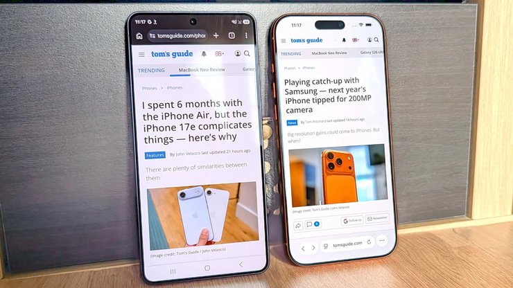 Дисплей iPhone 17 Pro Max та Samsung Galaxy S26 Ultra