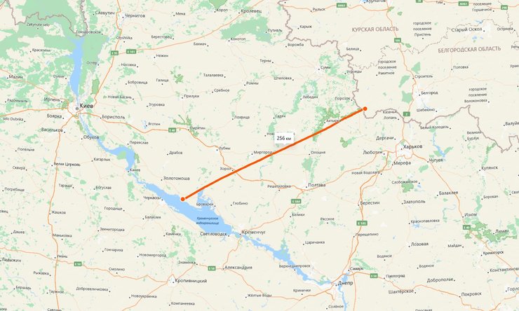 Расстояние до границ РФ