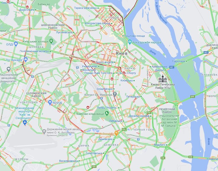 снег в киеве, пробки