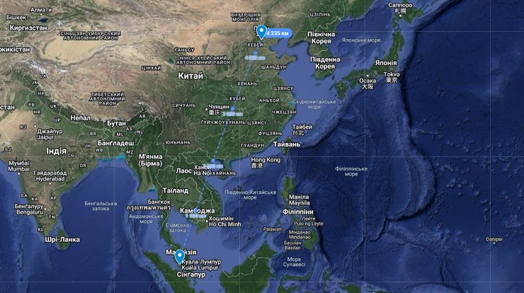 Рейс mh370: запланированный маршрут