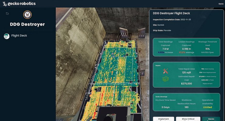 Gecko Robotics, ИИ, робот, техническое обслуживание, ВМС США