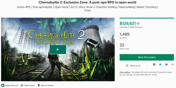 Chernobylite 2 Exclusion Zone, сбор средств, Kickstarter
