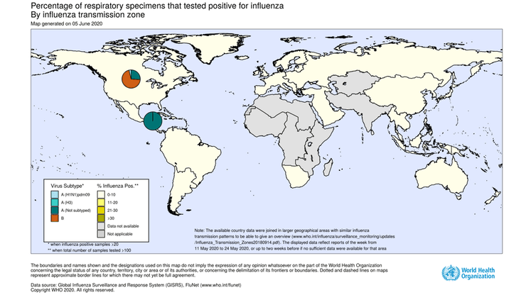 Уровни заболеваемостью гриппом на 6 июня