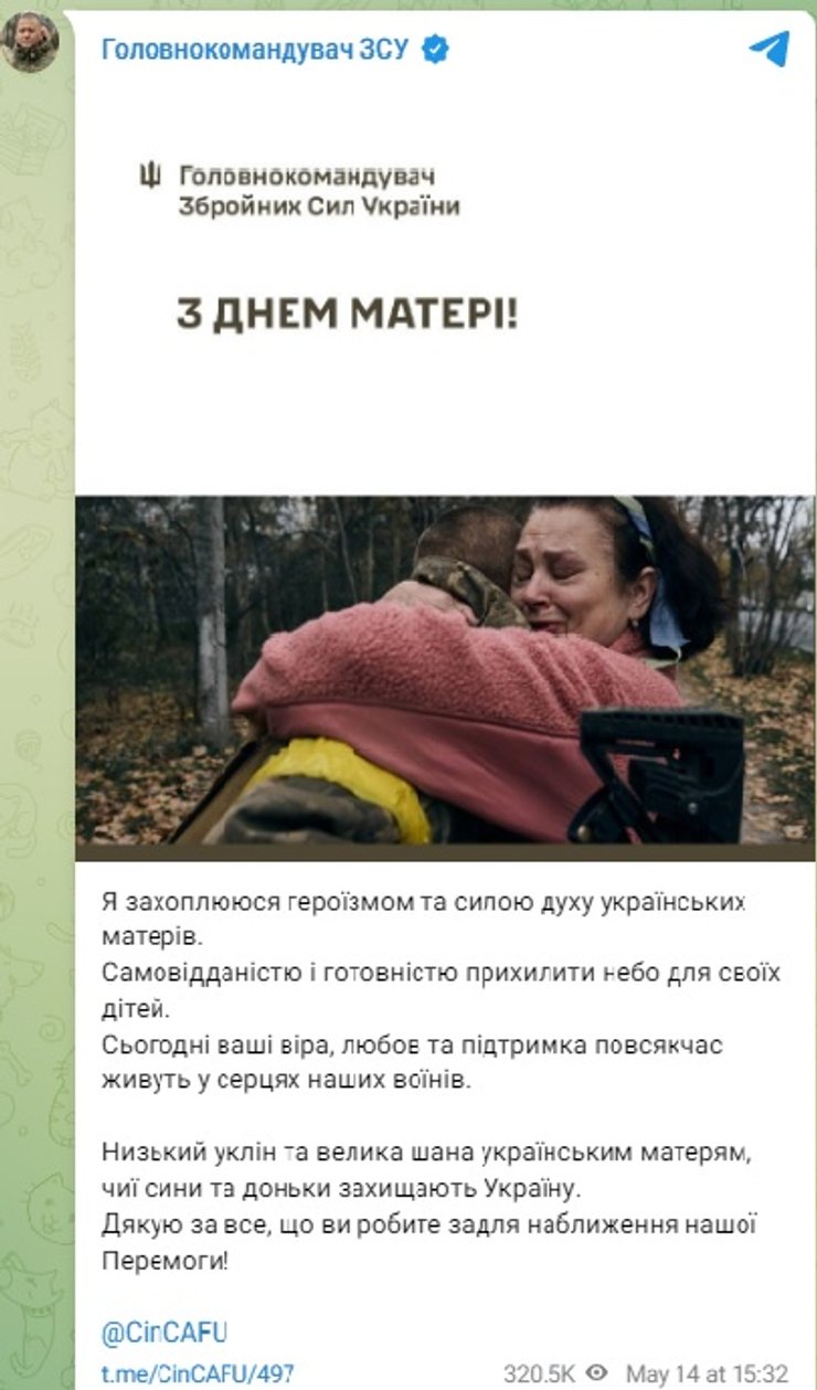 залужний, день матері, головнокомандувач всу