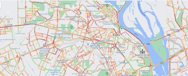 пробки, киев, 10 февраля, карта, непогода