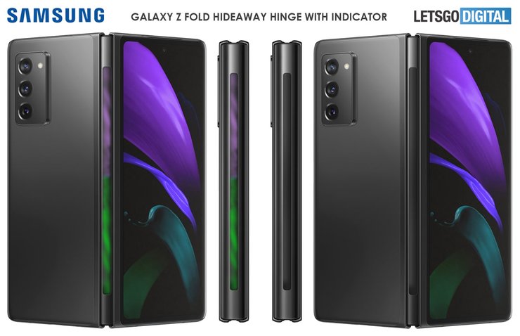 Визуализация модели Samsung Galaxy Z Fold 3 (Иллюстрация: Letsgodigital)