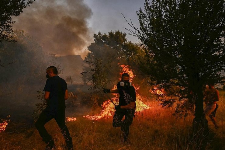 Пожары в Греции
