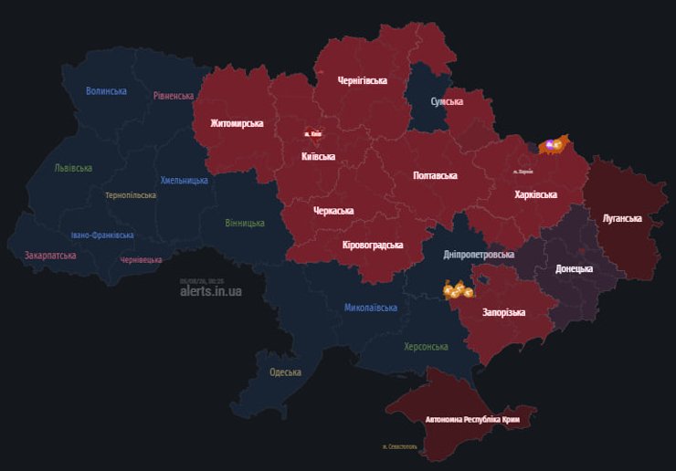 карта повітряних тривог