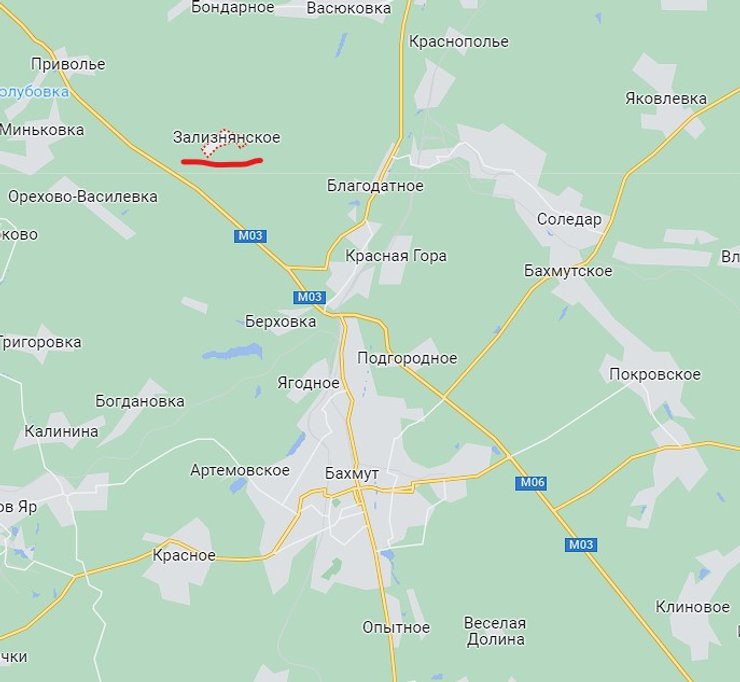 Залізнянське, Донецька область, карта